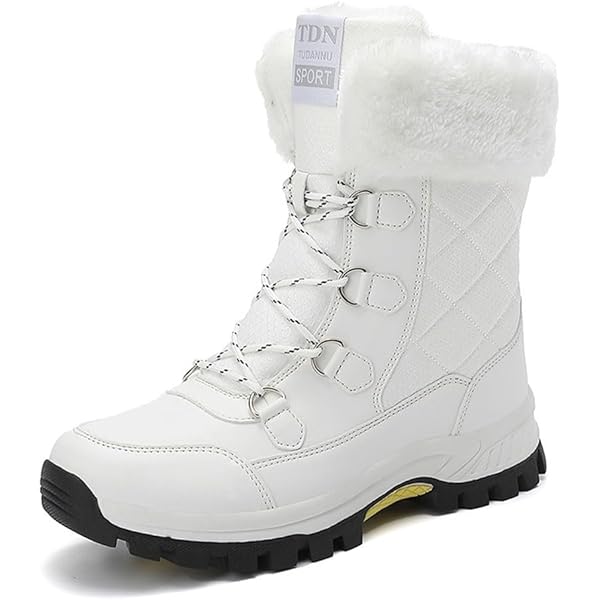 Mishansha Winter Sneeuwlaarzen Mannen Vrouwen Warm Volledig Bont Gevoerde Waterdichte Booties Antislip Lace-Up Outdoor Wandelen Casual Schoenen, Zwart, 36 EU