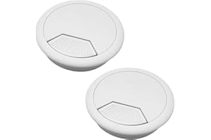 ALLY-MAGIC Desk Grommets, Desk Plastic Grommet for Home & Office, 2PCS Round Cord Cable Hole Cover, Computer Desks Cable Grommets, 60mm(2.36 inches) Y9DNZXKG(White)