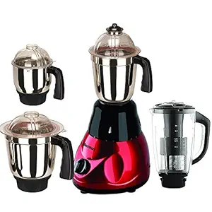 Sunmeet Mixer Juicer Grinder, 550W (Black Red)