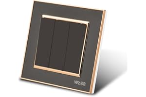 WESA Interruptor mecánico de luz, Interruptor de pared de 1 vía y 1 gancho de 10 A, Interruptor de luz de pared de 86 mm (3 Fach 1 Weg, NEGRO)