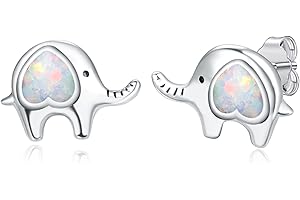 KINGWHYTE Cat/Dolphin/Butterfly/Horse/Elephant/Owl/Dog/Giraffe/Dinosaur/Paw Print Earrings 925 Sterling Silver Cute Animal Earrings Jewellery Gifts for Animal Lovers Women Girls Friends