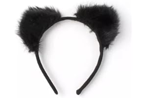 HD Novelty Black Cat Ears Aliceband Cat Ears Headband Cat Hair Hoops Kitten Ear Headdress Headwear Headpiece Women Girls Kids Hairband Hair Bands Party Decoration Cosplay Costume Hair Accessories