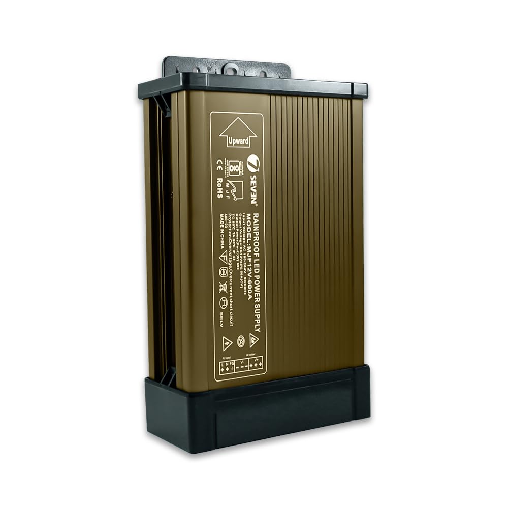 7SEVENÂ® SMPS 12v Power Supply 50amp 600w Weather Proof Rainproof Suitable for LeD Signage, Strip Light, Decorate Lite, Surveillance CCTV Camera & Industrial Automation Machine and Much More