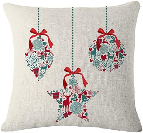 NBLSDR 2pcs Pillow Covers Holiday Dress Up Cushion Cover Cotton Sofa Pillow Case Cozy Cafe Car Cushion Cover 18 X 18 Inches,F