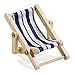 Produktbild Deko-Liegestuhl, Holz, blau-weißer Stoffsitz, 5 x 3,5 cm