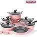 Produktbild Neoflam EELA Cast aluminum 6 pcs Chef's Stockpot & Wok & Multigrill Premium Set with Glass Lid Version (Romantic Pink) by Neoflam
