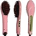 Straighter Comb,Emontek® Hair Straightening Brush,Electric Hot Hair Brush LCD Ion Brush Auto Straight Tool,Anti-Scald Massager,Electric Comb Hair Straightening Irons (UK Plug) (Pink)