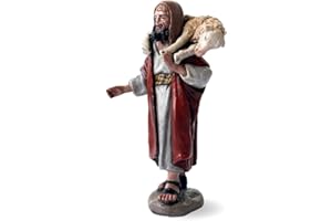 TRICICLO EDITORES Pastor con Cordero | Figuras Pastores y Perro |Figuras de Belén |Serie 11cm| Diseñadas por José Luis Mayo |Decoración Navideña |Nacimiento