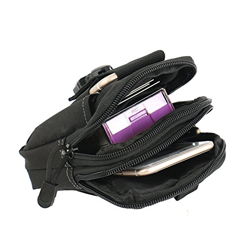 K-S-Trade Bolsa del cintur  n Funda para Doogee T5  Negro   compartimientos adicionales con el Espacio para el Banco de la energ  a  Disco Duro  etc