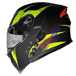 Green Stone G6 Flip-Up Smart Dual Bluetooth Helmet with Brake/Indicator Light & Voice Assistance Medium 580MM (Medium)