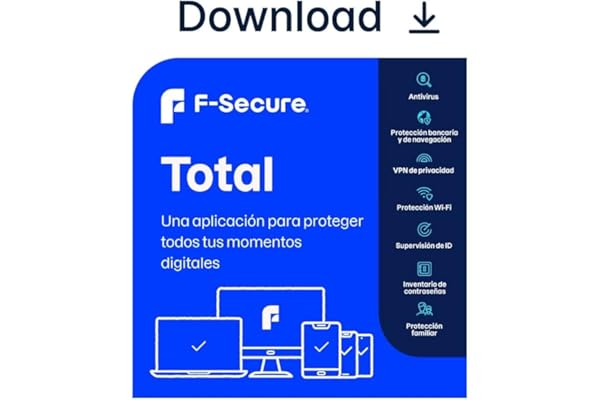 F-Secure Total | 1 Años | 5 Dispositivos | PC/Mac/Mobile | Código de activación enviado por email