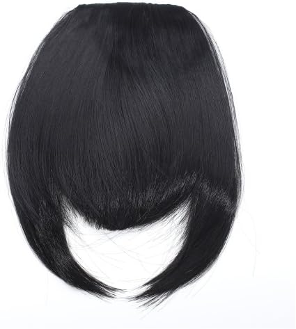 MISS20 Clip-in On Bang Fringe Hair Extension Natural Black 1B#-Straight And Longside