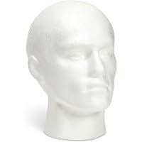 Milageto Schaufensterpuppen-Kopf Aus Styropor, Weiß – Für Hüte, Perücken, Mützen, Schmuck-Display (28 Cm)