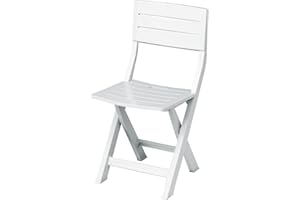 PLASTICA ALTO SELE Sedia Giardino Resina Vette Gilda Pieghevole Bianco cm.39x43x80h