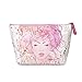 TaylorHe Make-up Bag Cosmetic Case Toiletry Bag Printed PVC zipped top Pink Floral and bird Beautiful girl