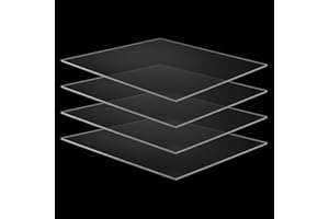 MUKCHAP 4 PCS Clear Acrylic Sheets, 300 x 300 x 3mm Perspex Sheet, Plastic Acrylic Board Panels for Display, DIY Projects, Craft