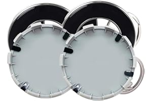 MOPQMKT 4Pièces Cache Moyeu 68 Mm, Auto Porte - clés, Couverture Centrale De Roue De Voiture, Capuchon Enjoliveur de Centre de Roue pour Cache Moyeu Facile à Utiliser, Noir Blanc