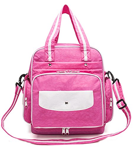 Preisvergleich Produktbild iSuperb Wickeltasche Wasserdicht Wickeltaschen Diaper Bag Rucksäcke Baby Backpack Große 32x12x34CM (Rosa)