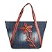 Produktbild whale-fall Vintage Denim-Handtasche, Blumenmuster, strapazierfähig, für Damen, Jeansblau, (30 cm - max. Länge 50 cm)