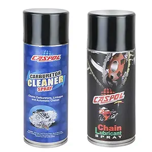 Caspol Chain Lubricant 400ml + Carburetor Cleaner Spray 400ml for Bike