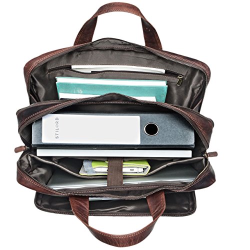 STILORD  Lias  Umh  ngetasche Leder Herren Vintage 15 6 Zoll Laptoptasche gro   Arbeit B  ro Uni Antik Leder   Farbe kara - braun