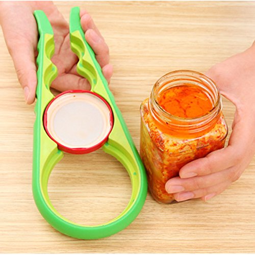 Deckelöffner & Flaschenöffner, Newanima Universal Dosenöffner Glasöffner Deckelöffner Multi Öffner Set für mehrere Größen (Grün) - 3