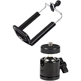 Kyrotech Telefon Tutucu Başlık, Tripod Başlığı, 360 D&ouml;nebilen Metal Tripod Mafsalı, Cep Telefon Tutucu, İphone, Samsung, Huaw