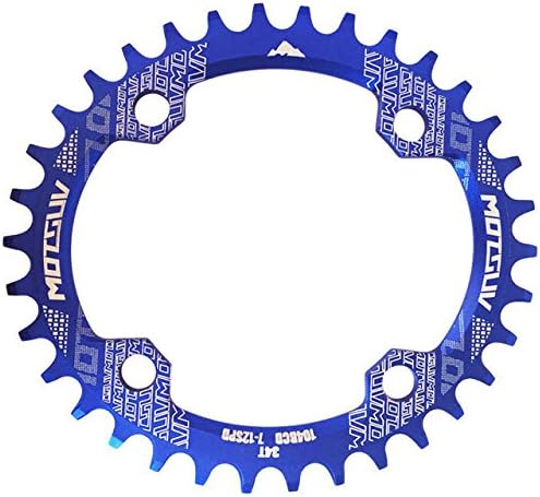 VXM 32T 34T 36T 38T Single Speed Chain Ring Fit For 9speed 10speed 11speed Crankset Narrow Wide Chainring Oval Chainwheel (BLUE, 34T)