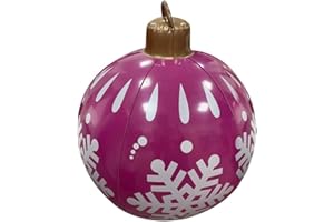 CACACOOK Dekoracja bożonarodzeniowa, nadmuchiwana piłka, 60 cm, PCW, ogromna nadmuchiwana piłka bożonarodzeniowa, bombka choinkowa, ozdoba choinkowa, dekoracja bożonarodzeniowa na zewnątrz