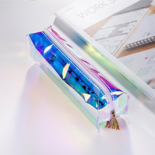 Pencils Holder,GOODCULLER Colorful Stationery Pen Pencil Case Cosmetic Bag Travel Makeup Bag High Capacity (Blue)