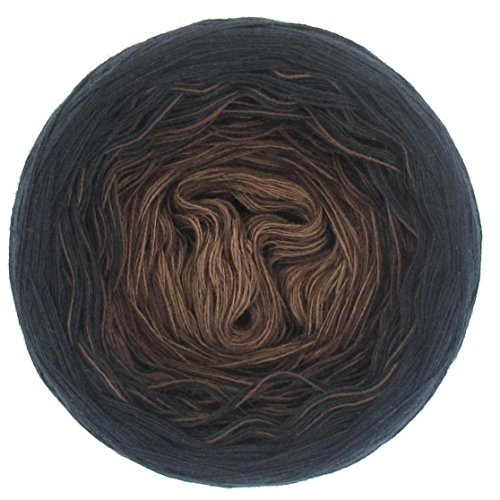 LoLa Farbverlaufsgarn Bobbel Baumwolle Dark Nuss, Variante:4fach - 300g 1125m