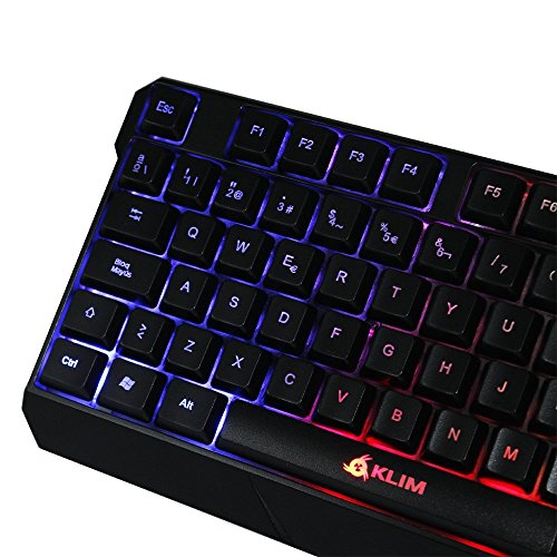       KLIM Chroma - Teclado Gaming en ESPA  OL - USB - Alto rendimiento - Teclado Retroiluminado para Juegos - PC PS4 Windows Mac - Nueva 2018 Versi  n