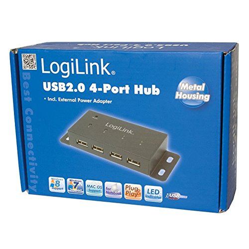 Logilink USB 2.0 Hub mit 4-Ports aus Metall in schwarz - 2