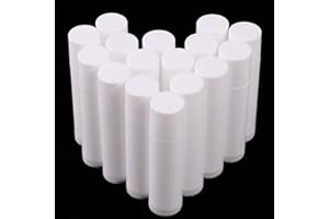 Hoiny Pack of 25 Empty Plastic Lipstick Tubes, Empty Lip Balm Container for DIY Homemade Lip Balm Refillable with Cap (White, 5 ml)
