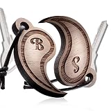 schenkYOU® YIN YANG - Partnerset Schlüsselanhänger mit Gravur - IHR WUNSCHTEXT + SYMBOL - gestalten Sie Ihren gravierten Anhänger aus Holz