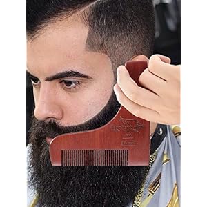 BFWood Wooden Beard Shaping Tool Template with Detailed Styling Guide - Image 2