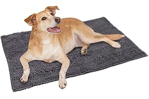 allpetsolutions Noodle Dog Pet Mat Grooming Microfibre Quick Drying Puppy Grey Absorbent Bath Mat | Super Soft Pet Bath Mat - 90 x 60cm