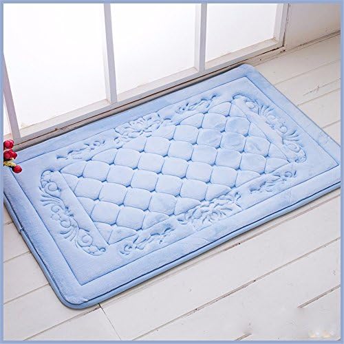 Kitchen Bathroom Door Carpet Blanket Door Pad Anti-Slip Pad Bathroom Waterproof Carpet, 50 * 80Cm Blue B