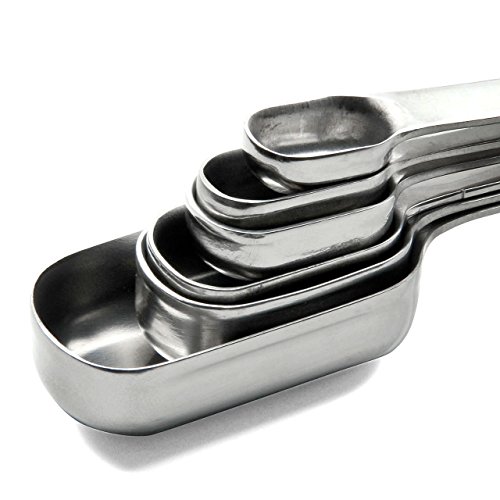 Mogoko 6-teilig Edelstahl-Messlöffel Set Messbechern Messlöffel aus ROSTFREI Edelstahlfür Kochen, Zutaten, Backen, Proteinpulver, Soßetoller Praktischer Küchenhelfer (Schmale) - 3