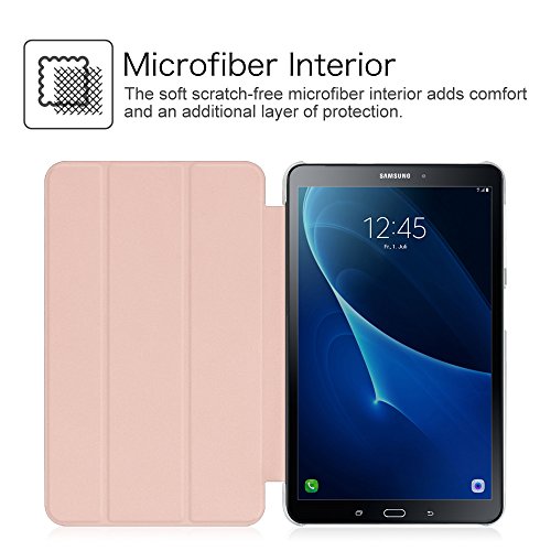 Fintie Samsung Galaxy Tab A 10.1 Hülle – Ultra Slim Superleicht Schutzhülle mit Lichtdurchlässig Rückseite Abdeckung Smart Cover Case Schutzhülle mit Auto Schlaf / Wach und Standfunktion für Samsung Galaxy Tab A 10,1 Zoll T580N / T585N Tablet (2016 Version), Roségold - 8