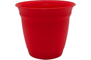 The HC Companies ECA12000F681016LRCNN Eclipse Round Plastic Planter, Red