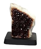 Gewicht ca. 1,23 Kg budawi-Deko & Schönes Citrin Druse Höhe ca. 16 cm Einzelstück mit Holz Sockel, Citrindruse