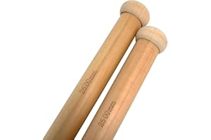 LAUREL & MASON Bamboo Knitting Needles Pair, 35cm Long Single Point Knitting Needle Set 4mm - 25mm (25mm)