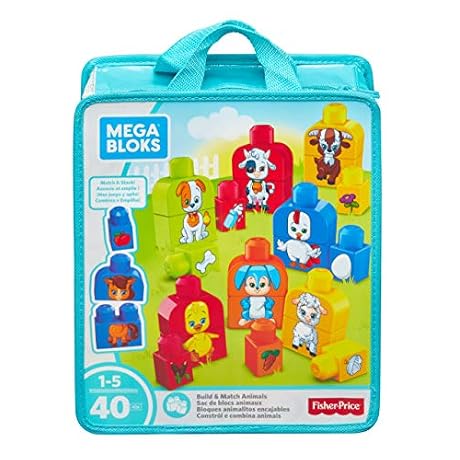 Mega Bloks Mes Animaux Assembler briques et jeu de construction 40 pices jouet pour bb et enfant de 1 5 ans FLT36
