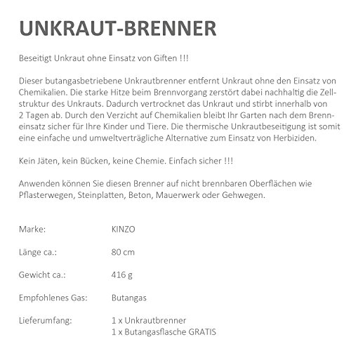 Unkraut Brenner – Vernichter mit 1x Gaskartusche im SET - 2
