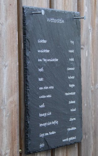 Schiefertafel Wetterstation Schiefer wenn Stein nass – Regen Wetterstein Schiefer Schild - 2