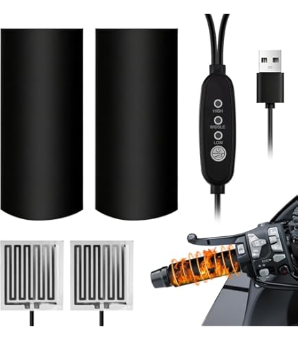 Rakuker Poignée Chauffante Moto, 5V USB Universelle Poignées