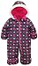 Pink Platinum Baby Girls One Piece Warm Winter Puffer Snowsuit Pram Bunting, Charcoal, 12 Months