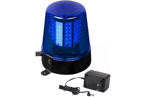 JB Systems Police Gyrophare à 108 LEDs Bleu/Noir
