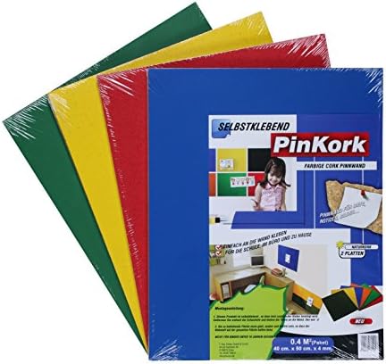 'Notice Boards, Memo Boards, Ribbon Boards Self-Adhesive Coloured Cork Boards Pinkork, 50 x 40 cm 59 x 39 cm red